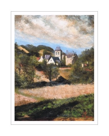 Village d'Aveyron 1/85. Edition d'art numérotée avec cadre