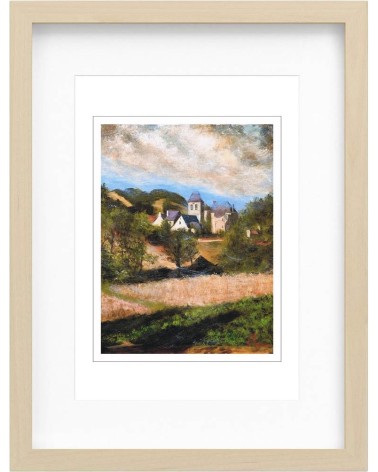 Village d'Aveyron 1/85. Edition d'art numérotée avec cadre