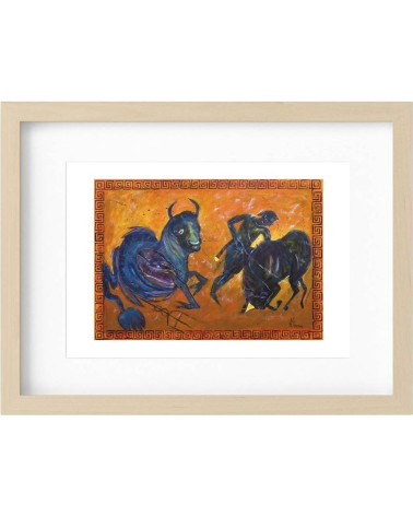 Le taureau blanc 31/85. Edition d'art numérotée avec cadre