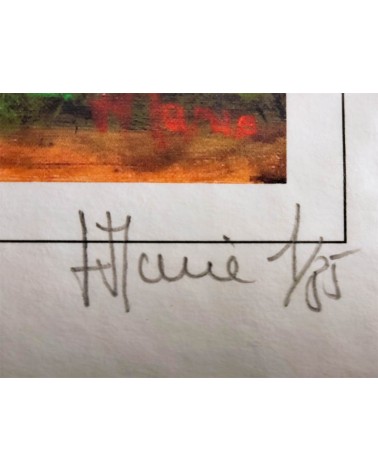 Village d'Aveyron 1/85. Edition d'art numérotée avec cadre