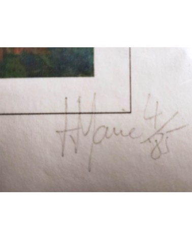 Bournazel, village d'Aveyron 4/85. Edition d'art numérotée avec cadre