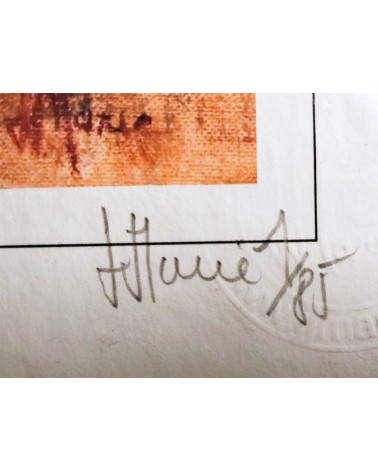 Village d'Aveyron 1/85. Edition d'art numérotée avec cadre