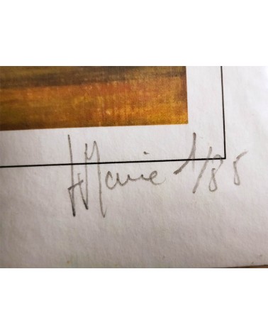 Village d'Aveyron 1/85. Edition d'art numérotée avec cadre