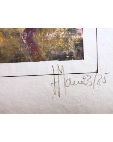 Amandiers dans les Alpilles 23/85. Edition d'art numérotée avec cadre