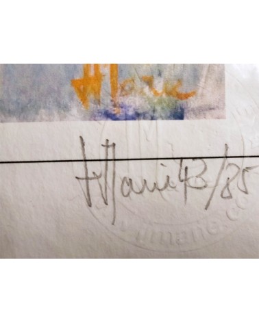 Marché aux Saintes Maries 43/85. Edition d'art numérotée avec cadre