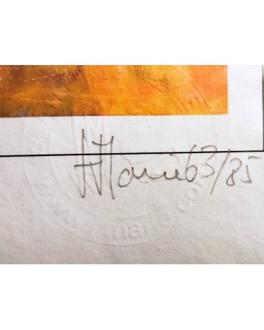 Marché aux Saintes Maries 63/85. Edition d'art numérotée avec cadre