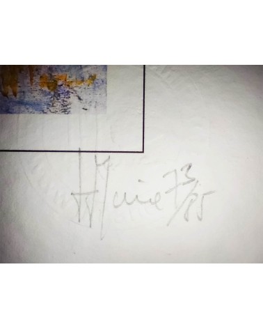 Paysage de Camargue 73/85. Edition d'art numérotée avec cadre