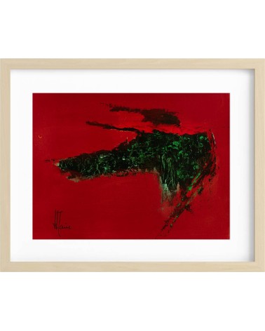 Création abstraite sur fond rouge H228