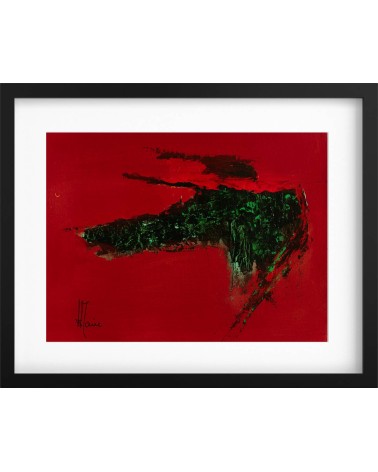 Création abstraite sur fond rouge H228