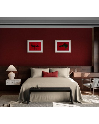 Création abstraite sur fond rouge H228