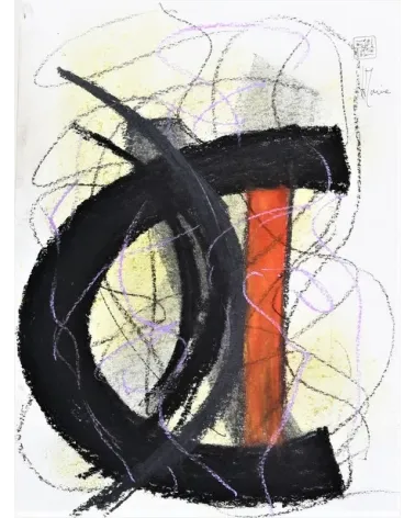 Création G100. Format 40 x 30 cm. Œuvre abstraite de Jean-Jacques Marie sur papier