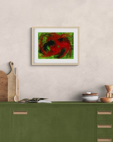 Composition n°1893. Format 30 x 40 cm. Œuvre abstraite de Jean-Jacques Marie sur papier