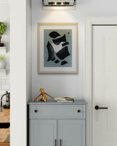 Composition G 080. Format 40 x 30 cm. Œuvre abstraite de Jean-Jacques Marie sur papier