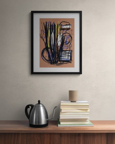 Composition G 097. Format 42 x 30 cm. Œuvre abstraite de Jean-Jacques Marie sur papier