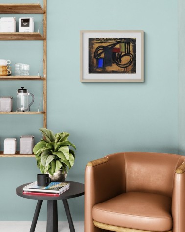 Création G079. Format 30 x 40 cm. Œuvre abstraite de Jean-Jacques Marie sur papier