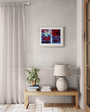 Composition n°1879. Format 30 x 40 cm. Œuvre abstraite de Jean-Jacques Marie sur carton contre-collé