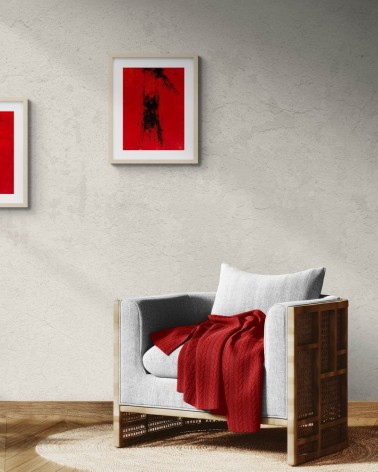 Abstraction rouge et noire H229