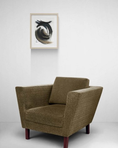 Création G003. Format 40 x 30 cm. Œuvre au pastel noir, bleu et marron