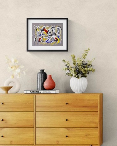 Composition G 093. Format 30 x 42 cm. Œuvre abstraite de Jean-Jacques Marie sur papier