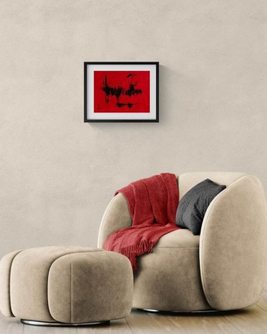 Création abstraite rouge et noir H222