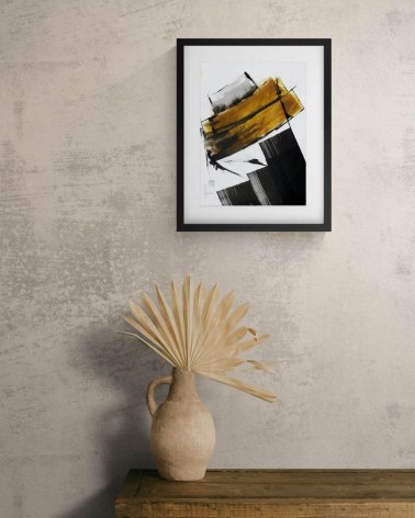 Composition n°1917. Format 40 x 30 cm. Œuvre noire, marron et grise