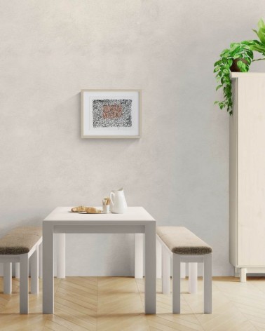 Création S045. Format 30 x 40. Encre noire et rouge sur papier