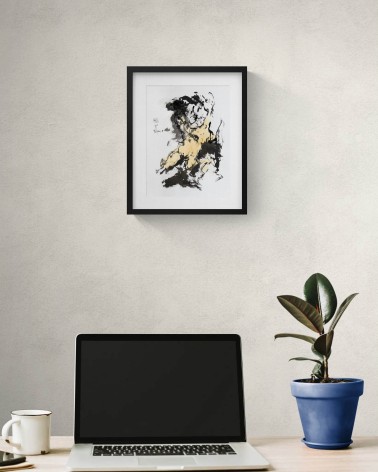 Composition n°2994. Format 40 x 30 cm. Œuvre abstraite de Jean-Jacques Marie sur papier