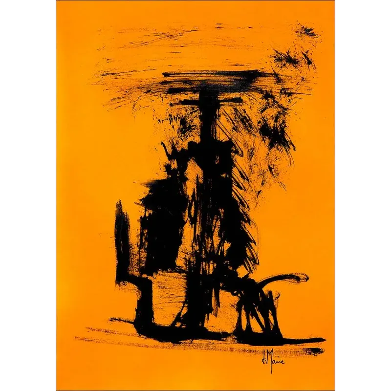 Composition n°057. Format 70 x 50 cm. Œuvre abstraite de Jean-Jacques Marie sur papier