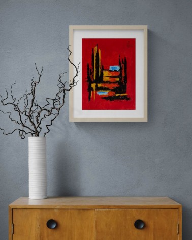 Création H231 sur fond rouge