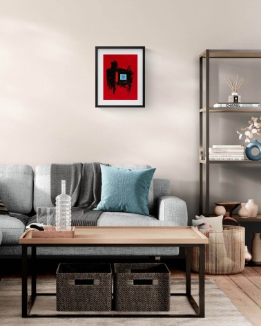 Composition  abstraite rouge H233