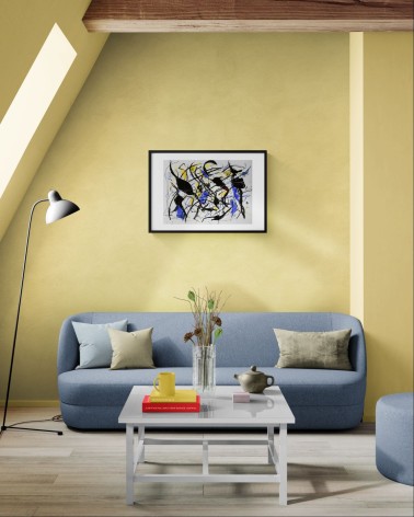 Composition G 104. Format 50 x 70 cm. Œuvre abstraite au pastel