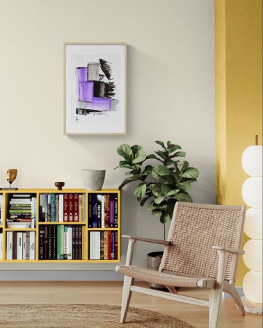 Composition n°2109. Format 70 x 50 cm. Œuvre abstraite de Jean-Jacques Marie sur papier