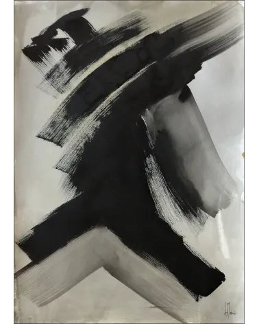 Composition n°1250. Format 70 x 50 cm. Œuvre abstraite de Jean-Jacques Marie sur papier