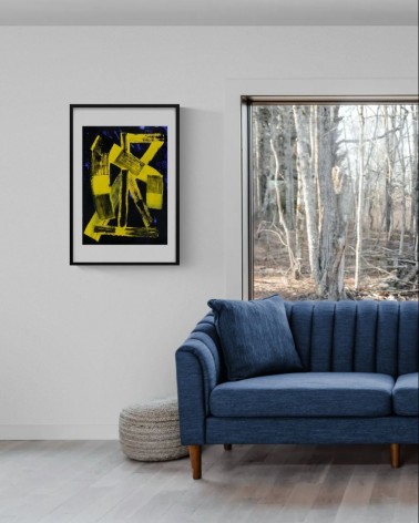 Composition n°436. Format 70 x 50 cm. Œuvre abstraite de Jean-Jacques Marie sur papier