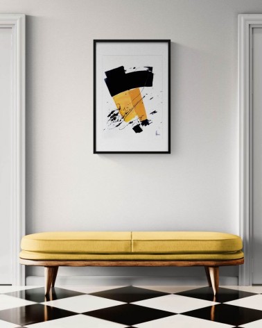 Composition n°2102. Format 70 x 50 cm. Œuvre abstraite de Jean-Jacques Marie sur papier