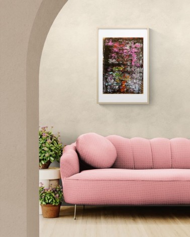 Composition n°2727. Format 70 x 50 cm. Œuvre abstraite de Jean-Jacques Marie sur papier