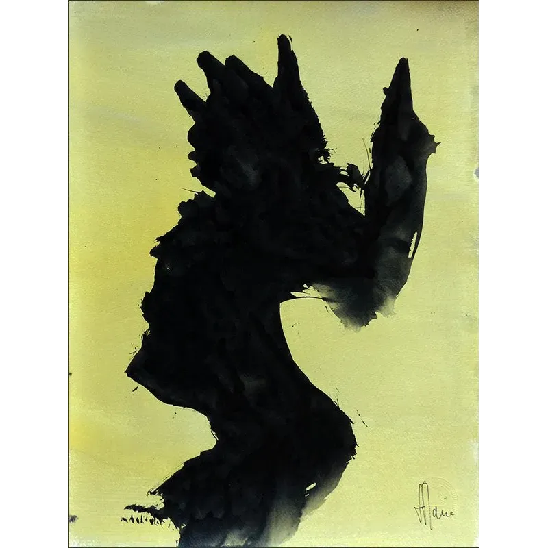 Composition n°1334. Format 40 x 30 cm. Œuvre abstraite de Jean-Jacques Marie sur papier