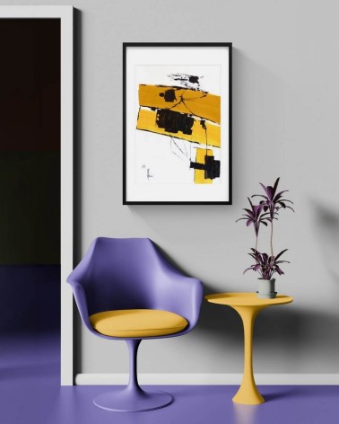 Composition n°2114. Format 70 x 50 cm. Œuvre abstraite de Jean-Jacques Marie sur papier