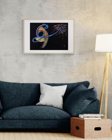 Création G308. Format 50 x 70 cm. Pastel sur un très beau papier velours