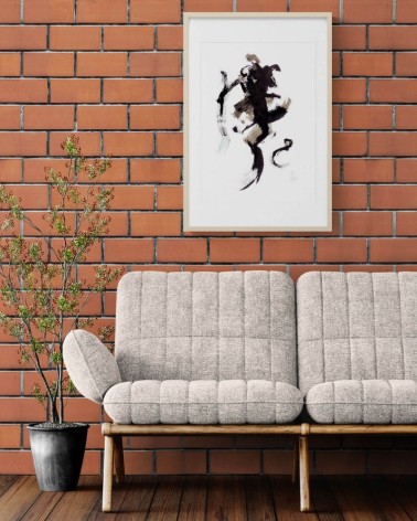 Composition n°430. Format 70 x 50 cm. Œuvre abstraite de Jean-Jacques Marie sur papier