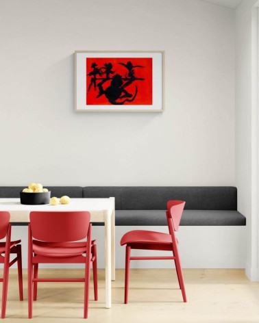 Composition n°435. Format 50 x 70 cm. Œuvre abstraite de Jean-Jacques Marie sur papier