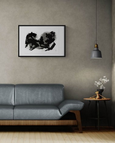 Composition n°518. Format 50 x 70 cm. Œuvre abstraite de Jean-Jacques Marie sur papier