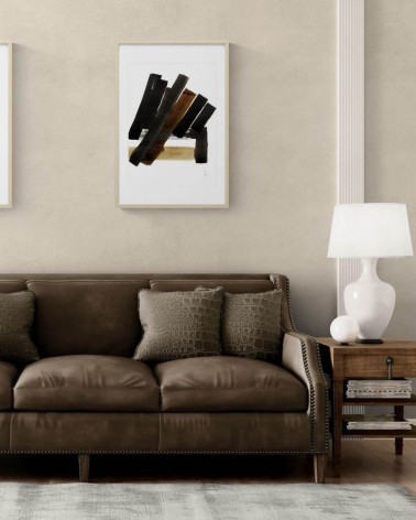 Composition n°714. Format 70 x 50 cm. Œuvre abstraite de Jean-Jacques Marie sur papier