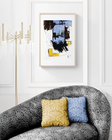 Composition n°2112. Format 70 x 50 cm. Œuvre abstraite de Jean-Jacques Marie sur papier