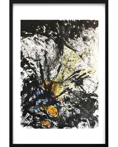 Composition n°2980. Format 70 x 50 cm. Œuvre abstraite de Jean-Jacques Marie sur papier