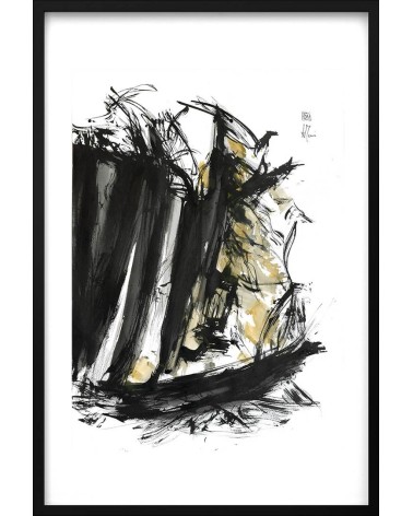 Composition n°2978. Format 70 x 50 cm. Œuvre abstraite de Jean-Jacques Marie sur papier