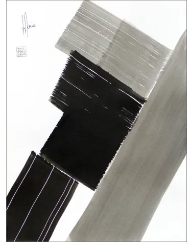 Composition n°1697. Format 40 x 30 cm. Œuvre abstraite de Jean-Jacques Marie sur papier