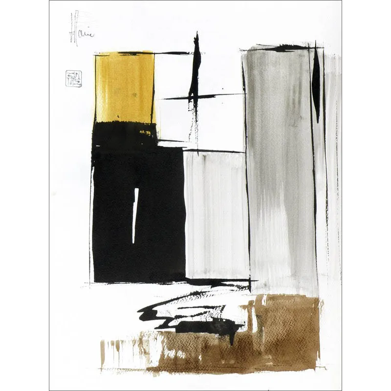 Composition n°1909. Format 40 x 30 cm. Œuvre abstraite de Jean-Jacques Marie sur papier