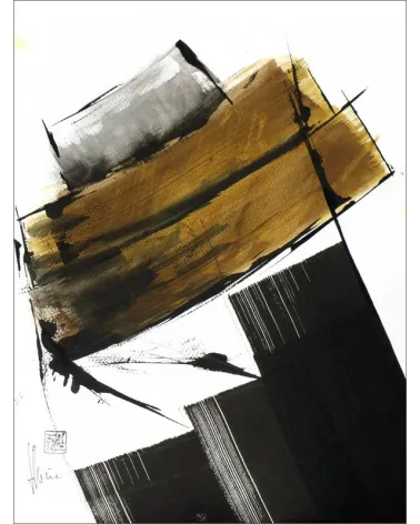 Composition n°1917. Format 40 x 30 cm. Œuvre abstraite de Jean-Jacques Marie sur papier
