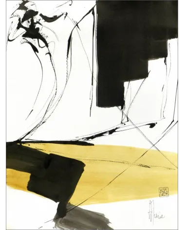 Composition n°1966. Format 40 x 30 cm. Œuvre abstraite de Jean-Jacques Marie sur papier
